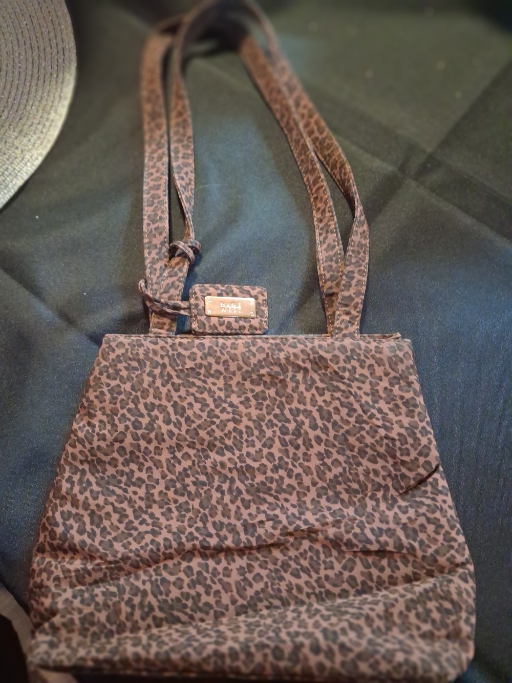 Nine West Leopard Print Shoulder Bag - Brown/Black